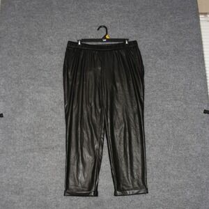 Pietro Brunelli Milano Womens Waist 31 Black Faux Leather Elastic Waist Pants